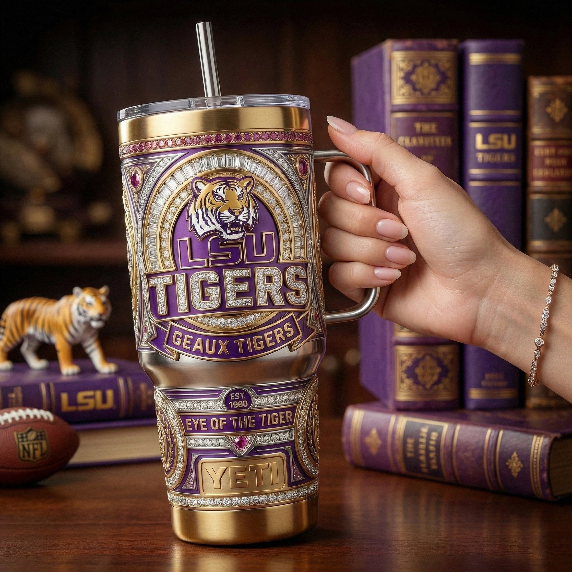 LSU 40oz Tumbler With Handle LNTH
