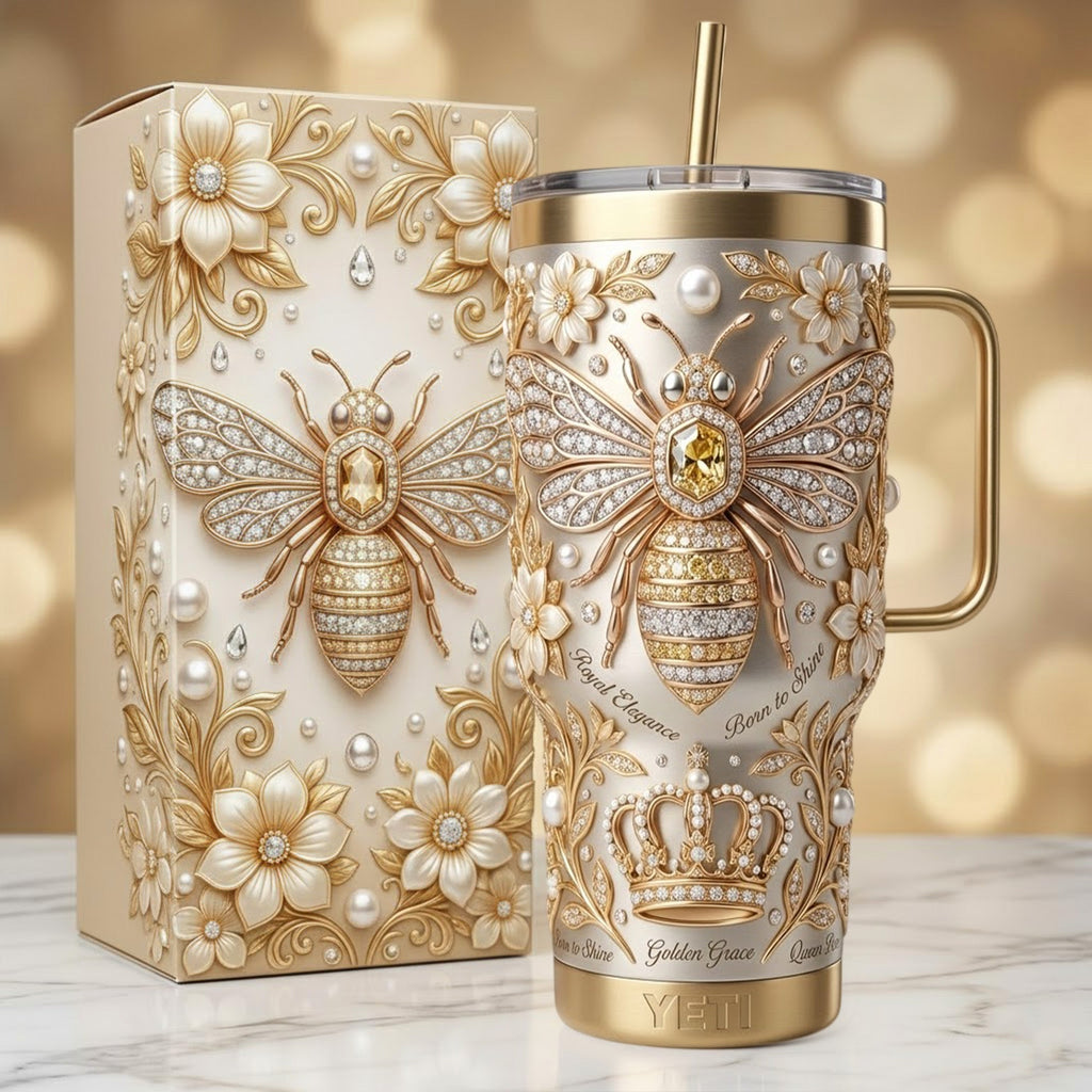 Queen Bee 40oz Tumbler With Handle TNSM